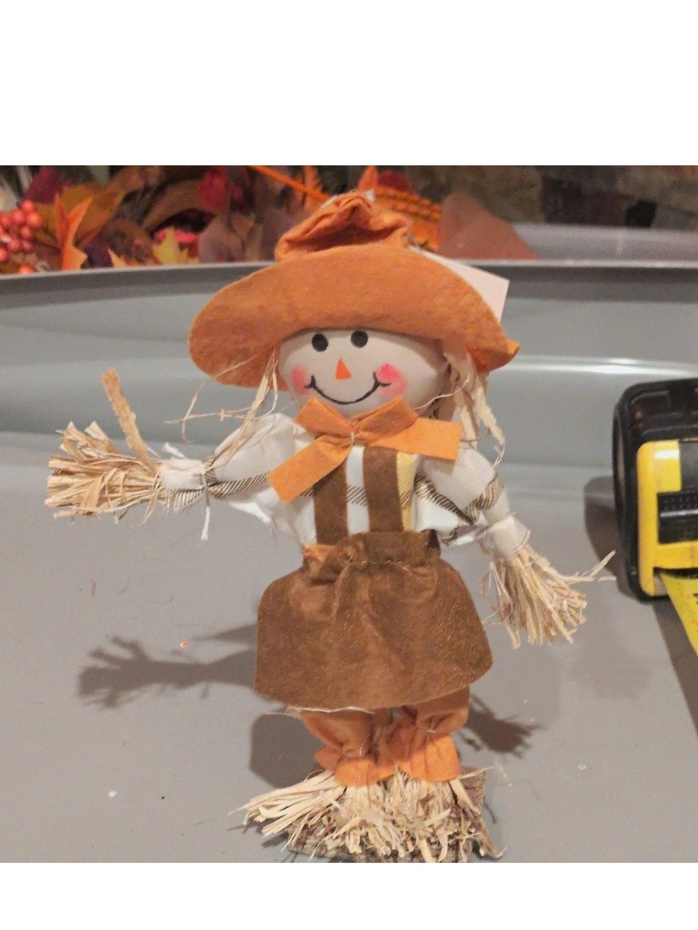 Old East Main Co Harvest Magic Scarecrow Tabletop Decor Orange/Brown 9in F24